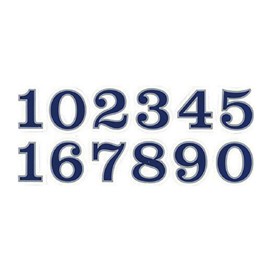 XIAXIN Waterproof PVC Number Sticker Set Weatherproof Waterproof Number Stickers Character Mini Nameplate Suitcase Nameplate Locker Indoor Outdoor Use TSS-110 (1, Blue X Silver)