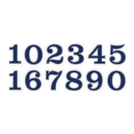 XIAXIN Waterproof PVC Number Sticker Set Weatherproof Waterproof Number Stickers Character Mini Nameplate Suitcase Nameplate Locker Indoor Outdoor Use TSS-110 (1, Blue X Silver)