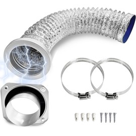 Magnetic Dryer Vent Coupling Connector Kit, DV180 Airtight Seal Dryer Vent Coupling, Easy-Clean Magnetic Dryer Hose Connector with 3ft Dryer Vent Hose & 2 Clamps