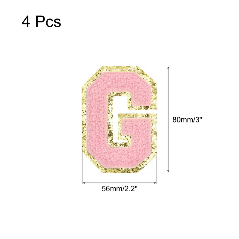 sourcing map Chenille Iron-On Letter Patch Alphabet G 3.1 Inches