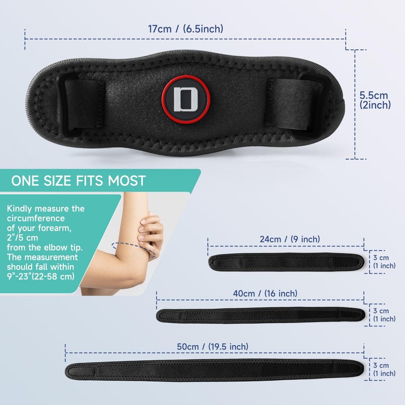 Domaste Tennis Elbow Brace for Women & Men, Adjustable Golfer