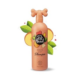 PET HEAD Quick Fix Champ y Acondicionador para Perros 475ml16.0fl oz  Aroma de Melocotn. Nutre y suaviza el pelaje. Hipoalergnico con Ingredientes... 