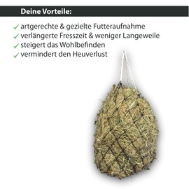 Hay Net for Horses - Net for Species-Appropriate Feeding, Improves Digestion & Wellbeing of Animals Hay Grass Feed Straw Feed Net Hay Bag - Black