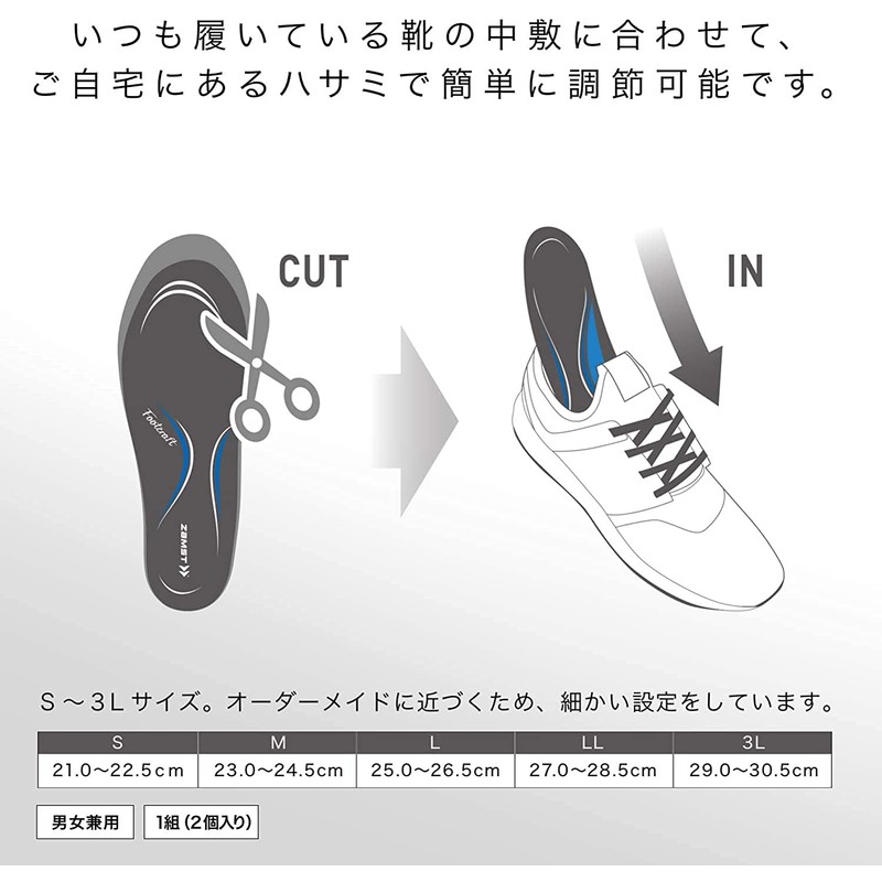 Zamst Footcraft Series Insole, Endorsed by Badminton Player Matsutomo, Shock