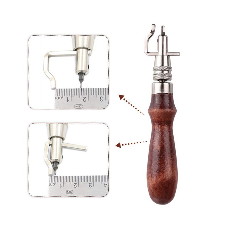 GeKLok Leather Groover Tools, 7 In 1Adjustable Sewing Stitching Beginner