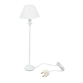 Miniature Dollhouse Floor Lamp White Shell Pattern Retro Elegant DIY Furniture Floor Light for 1:12 Scale Dollhouse