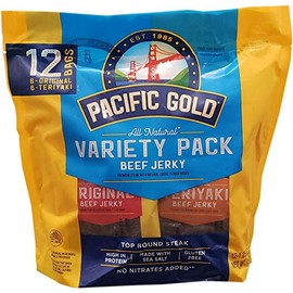 Pacific Gold Beef Jerky Original & Teriyaki, 12 Count