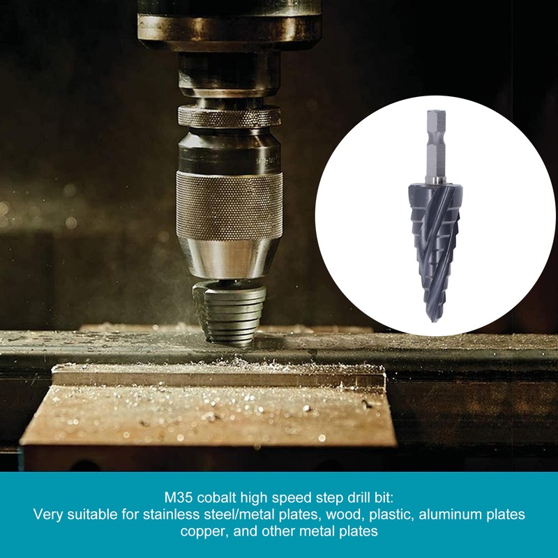 1/4in Shank Spiral Groove Step Drill Bit M35 Cobalt 4