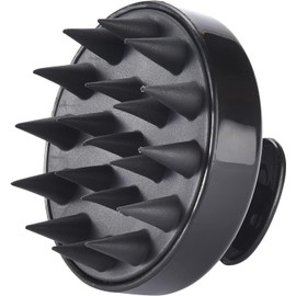AllurebyKoms Hair Scalp Massager, High Grade Soft & Flexible Silicon Bristles,Shampoo Brush, Hair Scrubber, Wet Dry Scalp Brush for Dandruff Removal, Scalp Care, Head Massager, Head Relaxation (Black)
