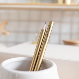 Odernichtoderdoch Pencils Set of 2 Gold Coloured Pencils Printed HB Hardness