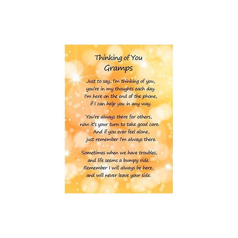 Thinking of You 'Gramps' Poem Verse Greeting Card