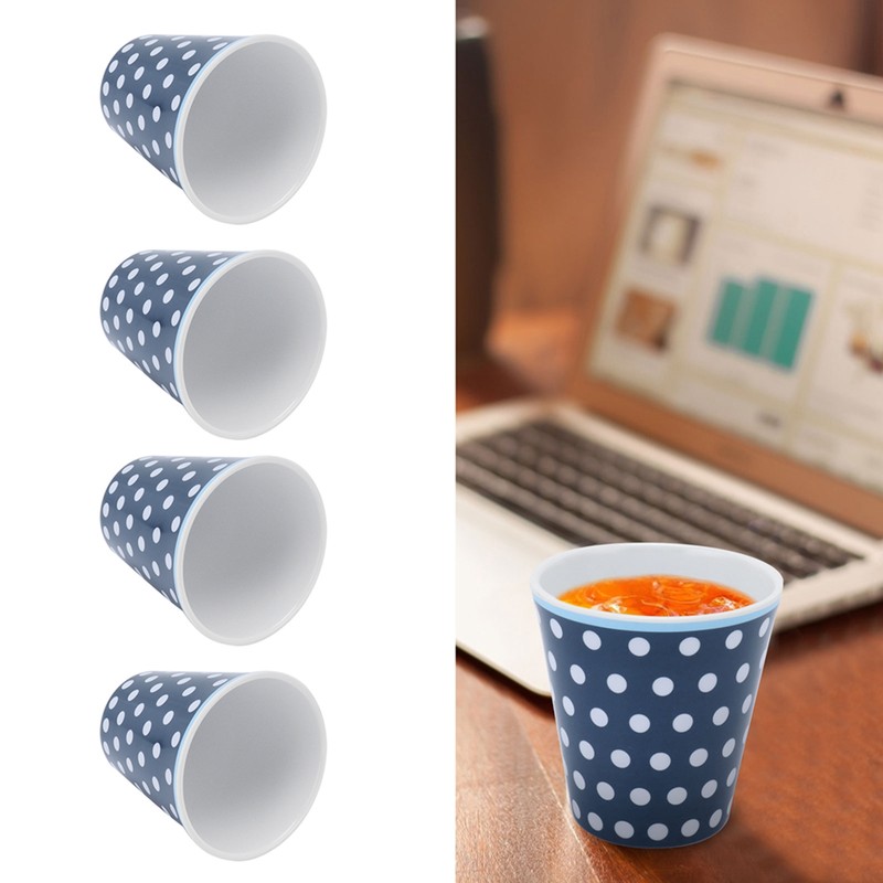 4Pcs/Set Cute Melamine Mug Imitation Porcelain Beverage Cup for Home