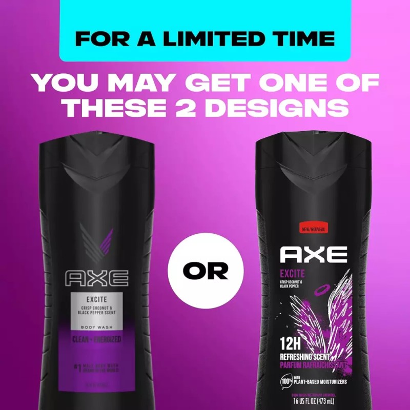 AXE 바디 워시 12시간 상쾌한 향으로 바삭한 코코넛과 블랙 페퍼