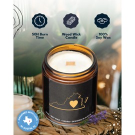 Virginia Candle, Unique Virginia Themed Gifts for Men and Women, Best State Souvenir Gifts for Moving Away, Thoughtful Home Sick Presents, Ideal for Birthday, Christmas, Graduation, Gift Ready
