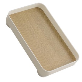 GRIRIW Small Decorative Wood Tray for Jewelry Display Versatile Desktop Tray for Bathroom Vanity Counter Organization Sturdy Wood Materials Multi Scene Use