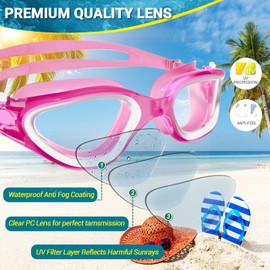 Winline Swimming Goggles Clear Vision Anti Fog Anti UV Anti Leak Waterproof Swim Goggles with Polarized or Non-Polarized Lens for Adult Men Women Teenager