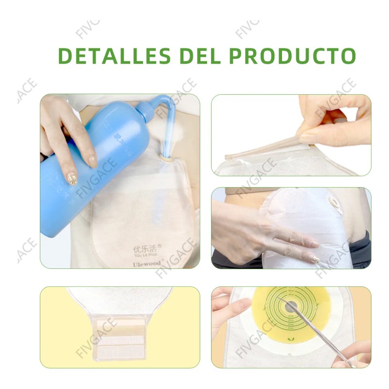 10pic Bolsa Ostomía Con Filtro Carbón Antifugas Salida Gases