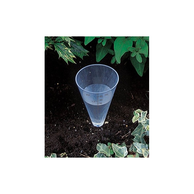 Testwest TRADITIONAL CLEAR PLASTIC RAIN WEATHER GAUGE CONE WITH SPIKE