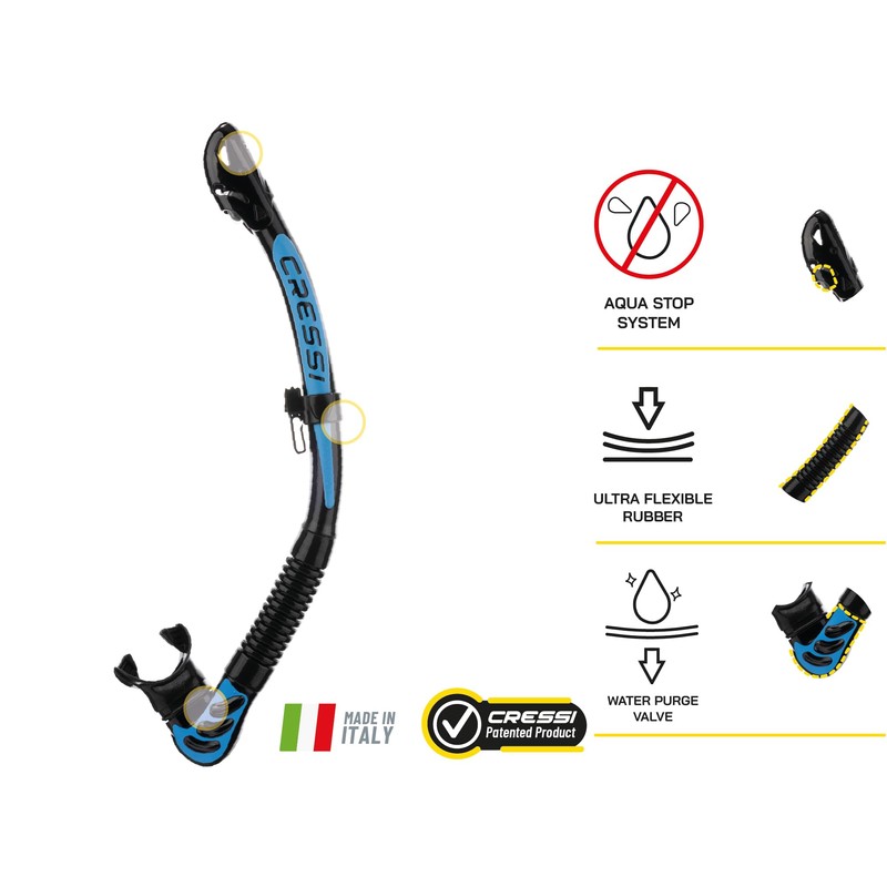Cressi Unisex's C/Set Big Eyes Evolution+Alpha/UD Snorkeling/Diving Combo, Black/Blue, One