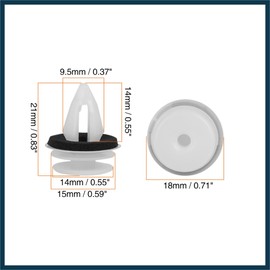 TUCKBOLD 20pcs Car Plastic White Retainer Rivet Fastener Clips 51418224768 Automotive Parts