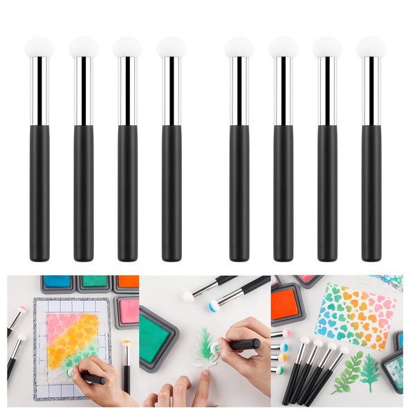 8pcs/set Sponge Applicators, Mini Paper Sponges, Mushroom Heads, Pouncers for
