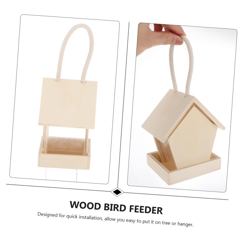 Sosoport Acrylic Wood Bird Feeder Nest Outdoor Wild Bird Feeder
