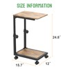 NATFAIRY C Shaped End Table with Rolling Wheels, Height Adjustable
