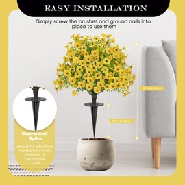 23" Set of 2 Artificial Boxwood Topiary Ball with Violet Flowers with Spikes for Outdoor , UV Resistant Faux Greenery Shrubs, Realistic Fake Bushes Plants for Garden, Yard, Front Porch, Patio Decor