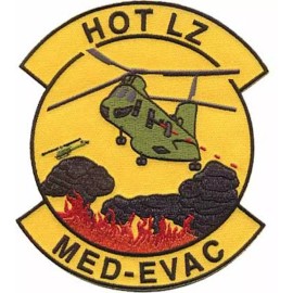 4.5" MED-EVAC HOT LZ MEDICAL EVACUATION HELICOPTER MILITARY EMBROIDERED PATCH