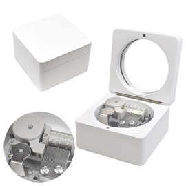 Sinzyo Music Box Carved Mini Wooden Wind Up with Mirror Musical Box Gift for Christmas,Birthday,Valentine's Day(Anastasia-Once Upon A December - White Wood)