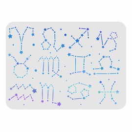 FINGERINSPIRE Zodiac Drawing Painting Stencils Templates 29.7 x 21 cm Plastic Stencils Decoration Rectangle Stencils for Painting on Wood, Floor, Wall and Fabric