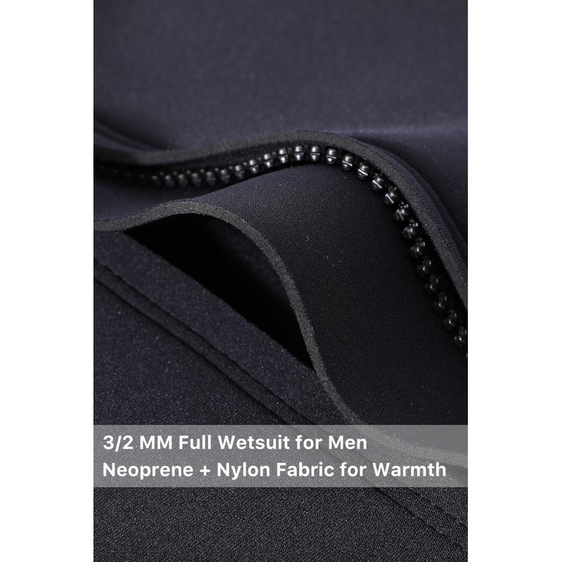 Lemorecn Mens Wetsuits Jumpsuit Neoprene 3/2mm Full Body Diving Suit(CA3031BLUE-M)