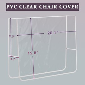 MIMWOW 4 Pcs Salon Chair Covers, Clear Plastic Protectors for Standard Salon & Office Chairs, Prevents Damage, White