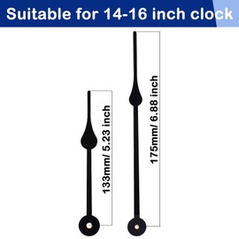 DEEWISH 12888 DIY Quartz Wall Clock Movement Set, Silent Mechanism Replacement Parts, Total Shaft Length 12.4 mm (31/64 Inch), (Black B Hands)