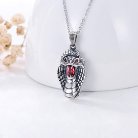 Snake Necklace for Women Sterling Silver Snake Pendant Punk Jewellery Gifts for Women Girlfriend Her, Sterling Silver