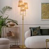 Boho Floor Lamp, 68in. Rattan floor lamp with Natural Woven