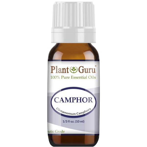 Camphor Essential Oil 10 ml 100% Pure Undiluted Therapeutic Grade. For Skin, Body, Hair Growth and Aromatherapy Diffuser.
