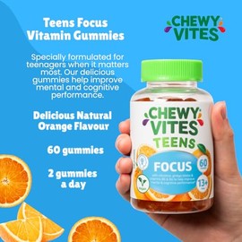 Chewy Vites Teens Focus Gummies with Citicoline & Ginkgo Biloba, 60 Count