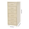 FTUREPAC 6 Drawer File Cabinet with Lock, Beige Vertical Filing