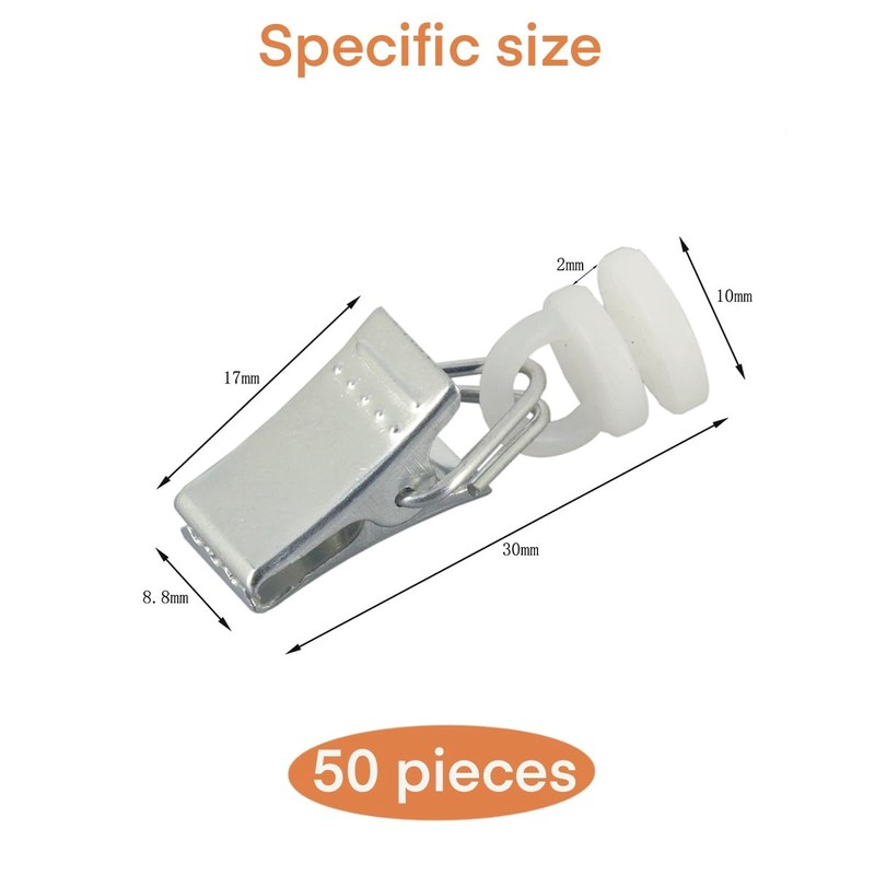 Ceeyoll Pack of 50 curtain clips, 32 mm metal curtain