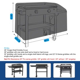 BEOTBRMI Grill Cover for Outdoor Grill, Griddle Cover for Blackstone 28 Inch Single Shelf Griddle, Waterproof Anti-UV Canvas BBQ Grill Cover with Large Air Vent and Hem Buckle