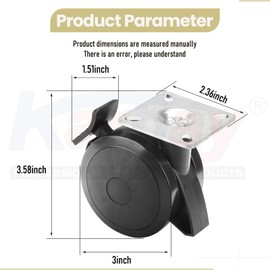 4 Pack 69828 Locking Caster Compatible with Weber Spirit 200/300 Series Gas Grills (2013-2017/2019) with Up Front Controls for Spirit 200/300 Series Grills - Wheel Locking Mechanism