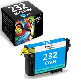Color Print Compatible Remanufactured T232 Ink Cartridge Replacement for Epson 232 XL 232XL for Workforce WF-2930 WF-2950 Expression Home XP-4200 XP-4205 Printer (1-Pack, Cyan)