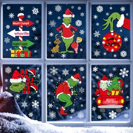 Christmas Decorations Window Clings, Double Sided Christmas Window Stickers for Glass Window Christmas Decorations for Home Indoor Decor Window Decal for School Office Classroom