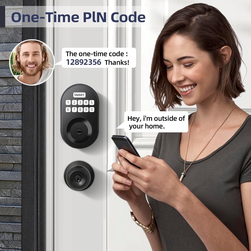 MINIA Keypad deadbolt, Auto Lock, Anti-Peeking Password, Cerraduras inteligentes para