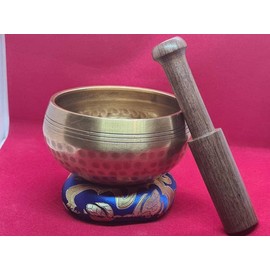 Master Healing Singing Bowl, Meditation Bowl, Nepalese Handmade Bowls with Cushion and Stick (9 cm)