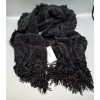 Style&co. STYLE & CO Women's Soft Black Fringe-Trim Scarf