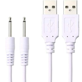 Accessonico DC Charger Compatible with Plus One Charger Plusone Bullet USB DC Charging Cable DC Cord USB Charger Replacement for Lovense Pin Charger 2.5 mm AUX (2 Pack)
