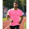 RGJU Mens Running Shirt Quick Dry(Pink,L)