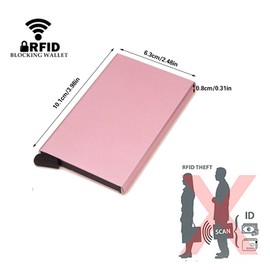 Vikrami lighting Card Holder, Wallet Women Wallet, Minimalist Wallet Credit Card Holders,Credit Card Holder for Women RFID/NFC Blocking, Slim Wallet for Women, Card Holder for Men, Pink